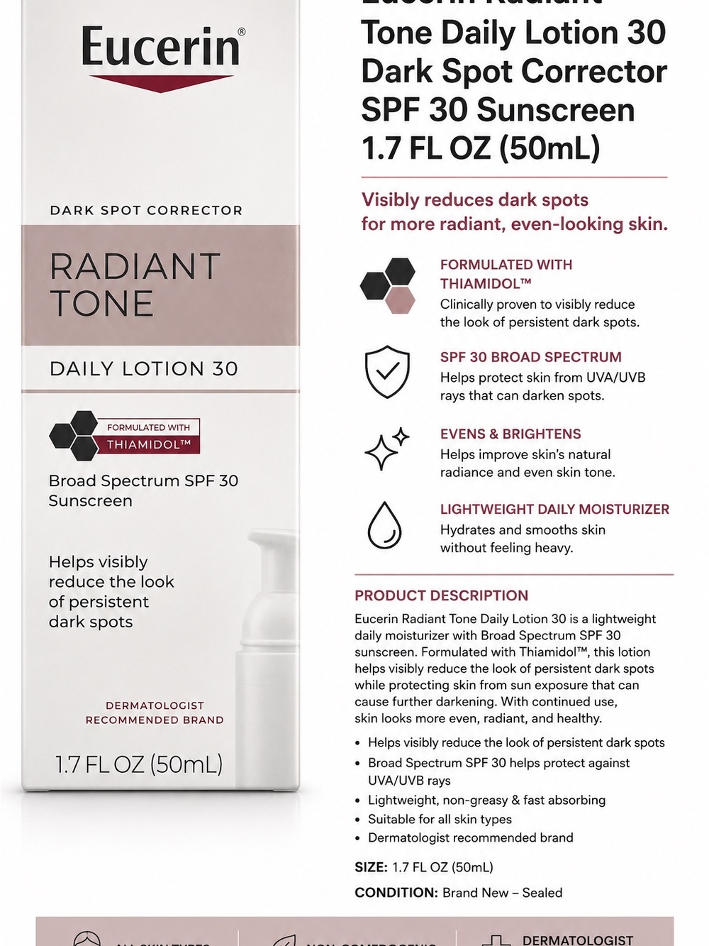 Eucerin Radiant Tone Daily Lotion SPF 30 – Light Beige